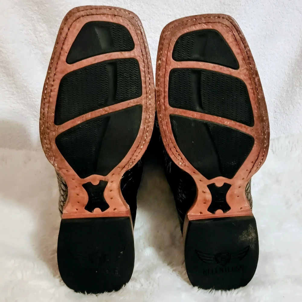 Ariat Relentless Copper Colored Caiman Boots Men's Size 9D - Picture 6 of 12